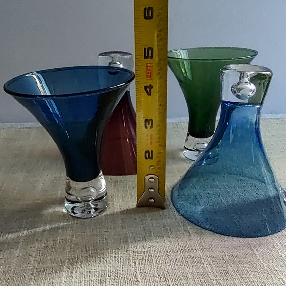 Artland Hand Crafted Cocktail Glasses - Set Of 5 Green  Blue  Purple Beautiful - Picture 11 of 13